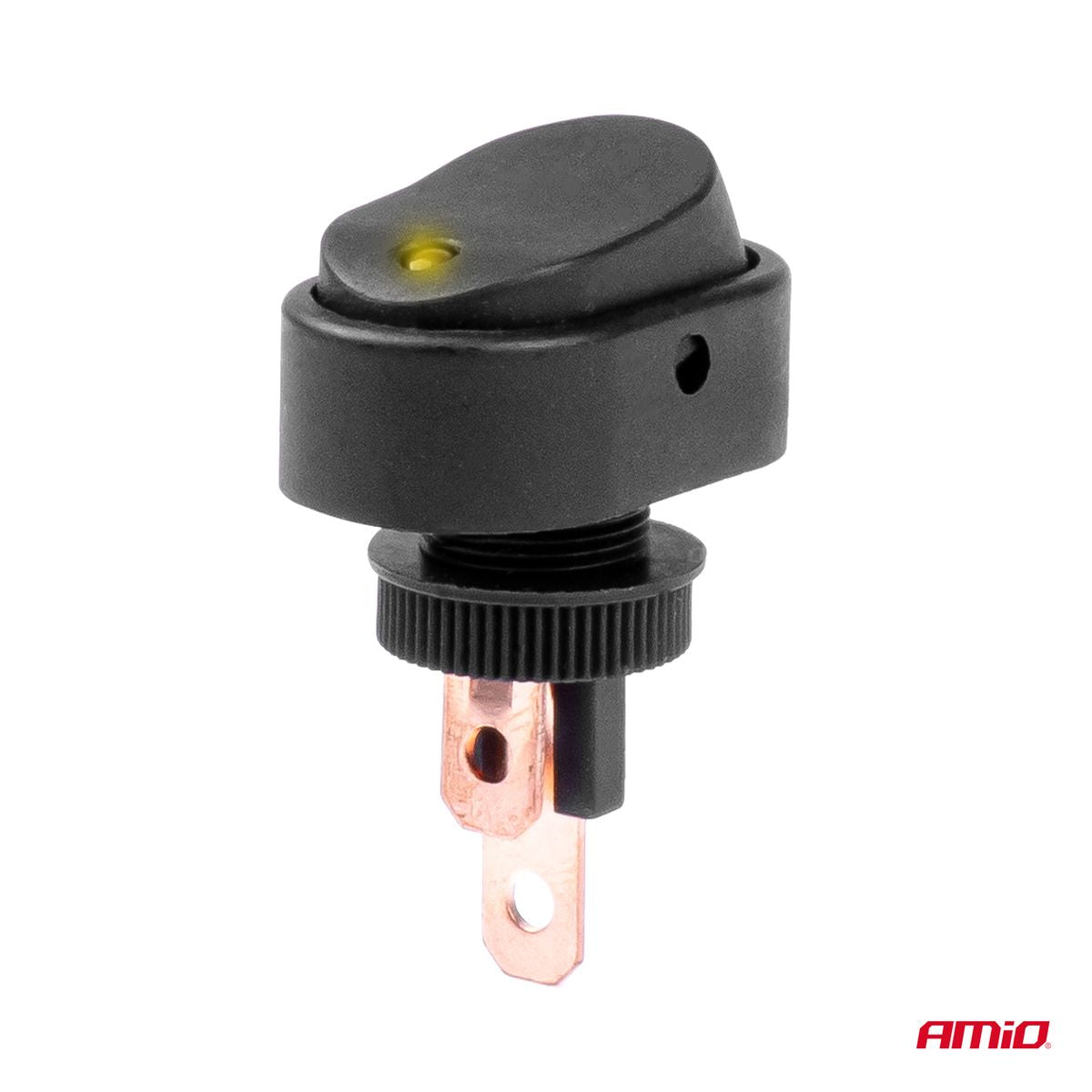 INTERRUPTEUR ELLIPTIQUE AVEC LUMIERE JAUNE 12/24V MAX 30A ON/OFF AMIO