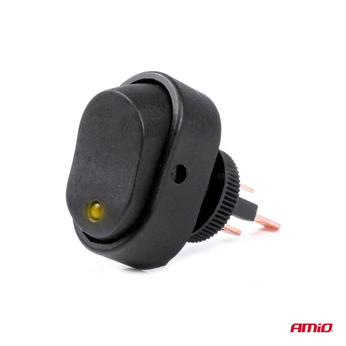 INTERRUPTEUR ELLIPTIQUE AVEC LUMIERE JAUNE 12/24V MAX 30A ON/OFF AMIO