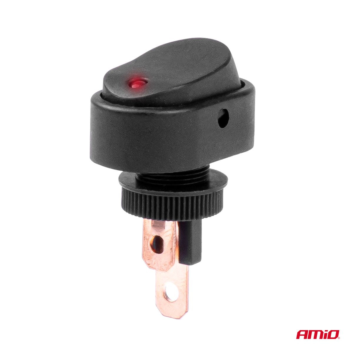 INTERRUPTEUR ELLIPTIQUE AVEC LED ROUGE 12/24V MAX30A ON/OFF AMIO
