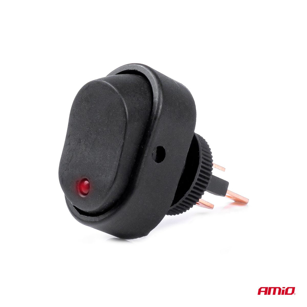 INTERRUPTEUR ELLIPTIQUE AVEC LED ROUGE 12/24V MAX30A ON/OFF AMIO
