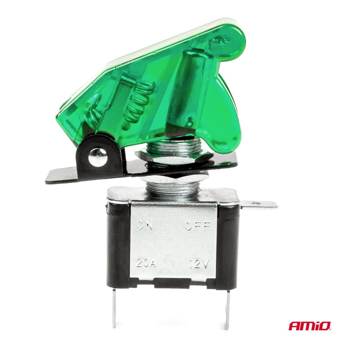 INTERRUPTEUR TOP GUN STYLE VERT (ILLUMINÉ) 12/24V 20A ON/OFF AMIO
