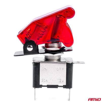 INTERRUPTEUR TOP GUN STYLE ROUGE (ILLUMINÉ) 12/24V 20A ON/OFF AMIO
