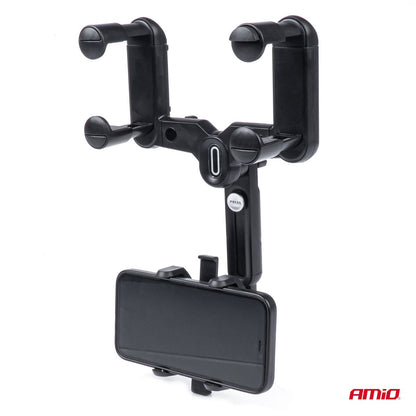 SUPPORT TÉLÉPHONE SUR RÉTROVISEUR AMIO
