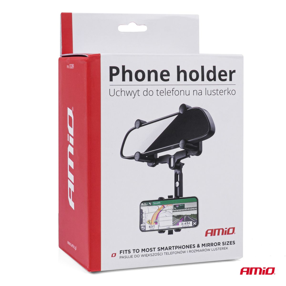 SUPPORT TÉLÉPHONE SUR RÉTROVISEUR AMIO