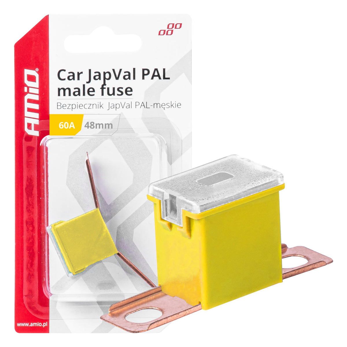 FUSIBLE X 2 PAL JAPVAL MÂLE TYPE 48 MM 60AMP AMIO