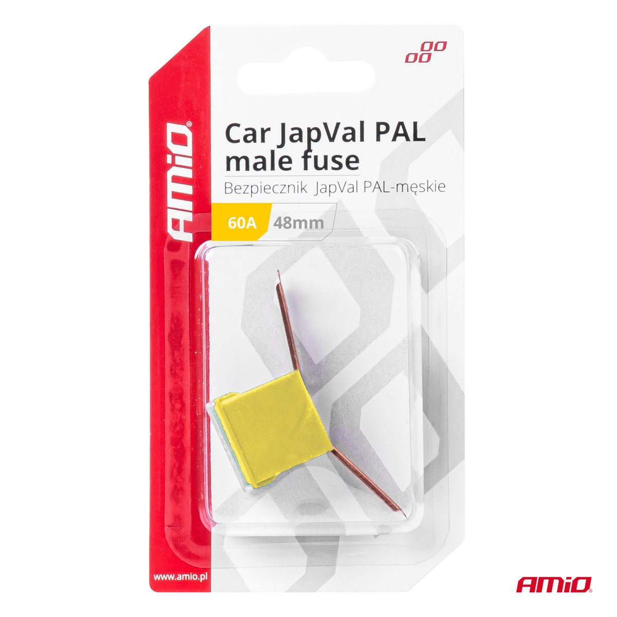 FUSIBLE X 2 PAL JAPVAL MÂLE TYPE 48 MM 60AMP AMIO