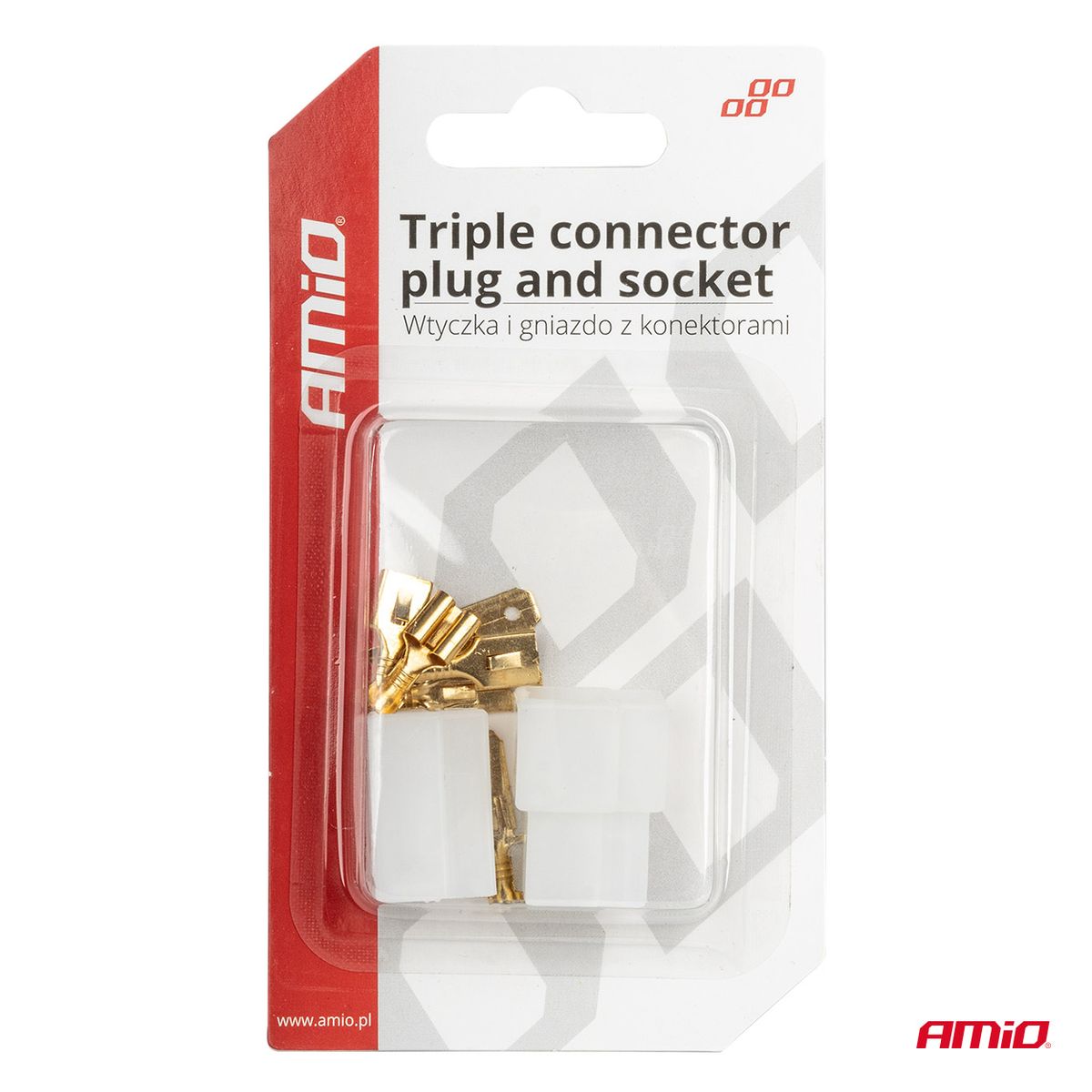 FICHE ET PRISE AVEC CONNECTEUR TRIPLE AMIO