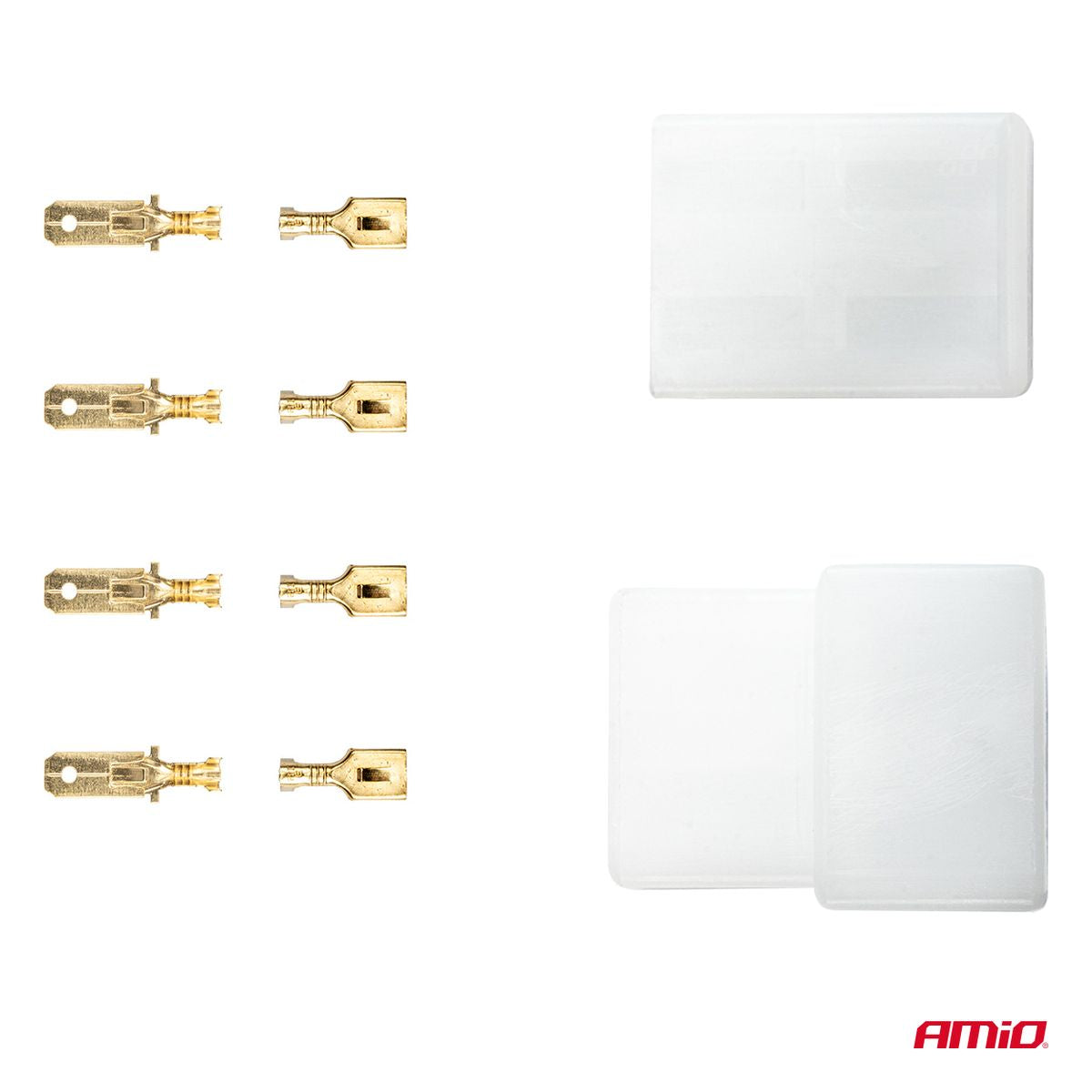FICHE ET PRISE AVEC CONNECTEUR QUADRUPLE AMIO