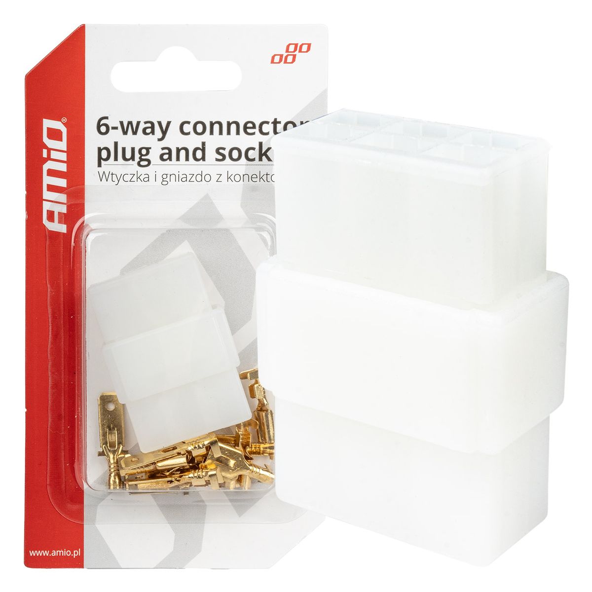 FICHE ET PRISE AVEC CONNECTEUR SEXTUPLE AMIO
