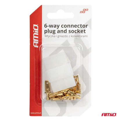 FICHE ET PRISE AVEC CONNECTEUR SEXTUPLE AMIO