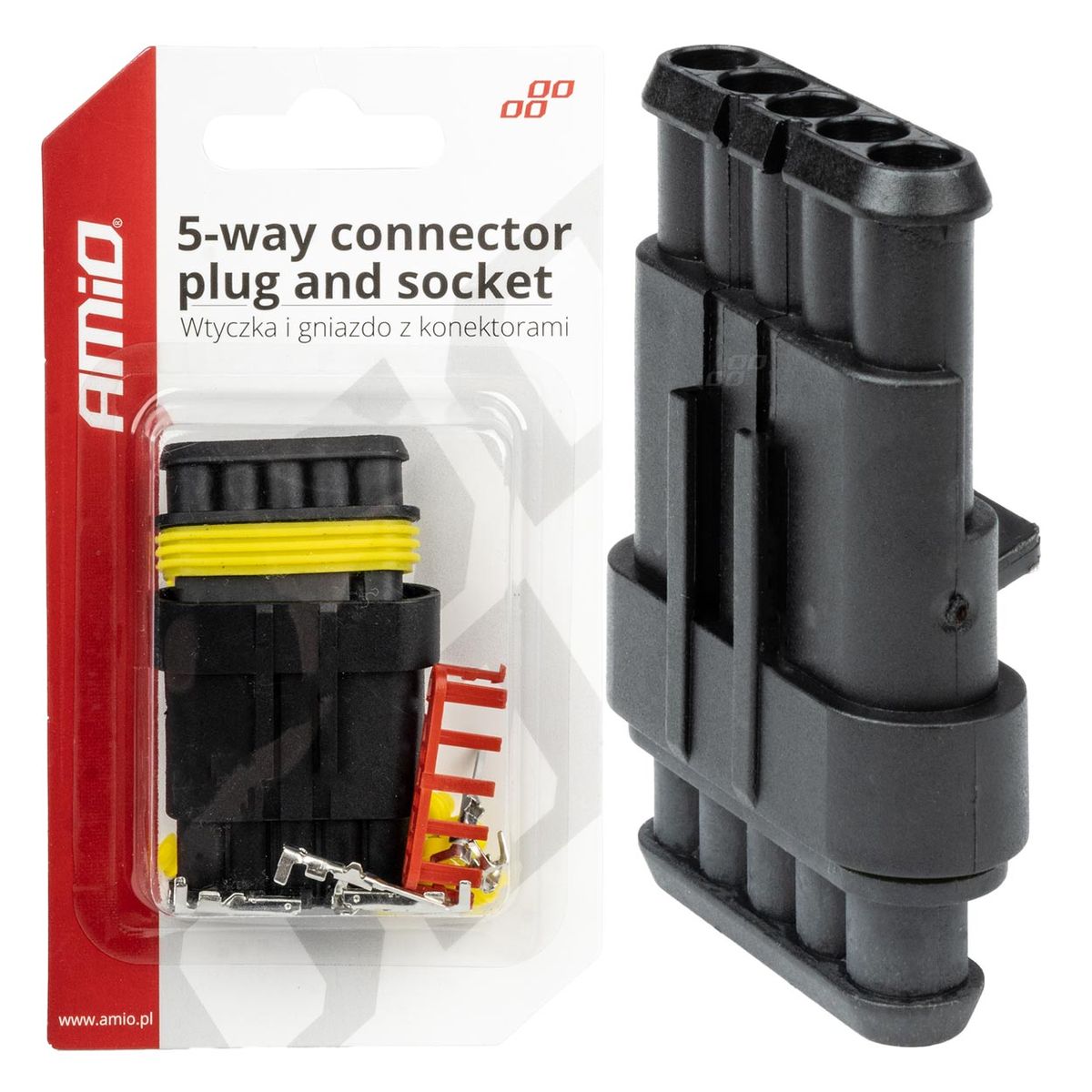 KIT BOITIER CONNECTEUR ETANCHE SUPER SEAL 5VOIES AMIO