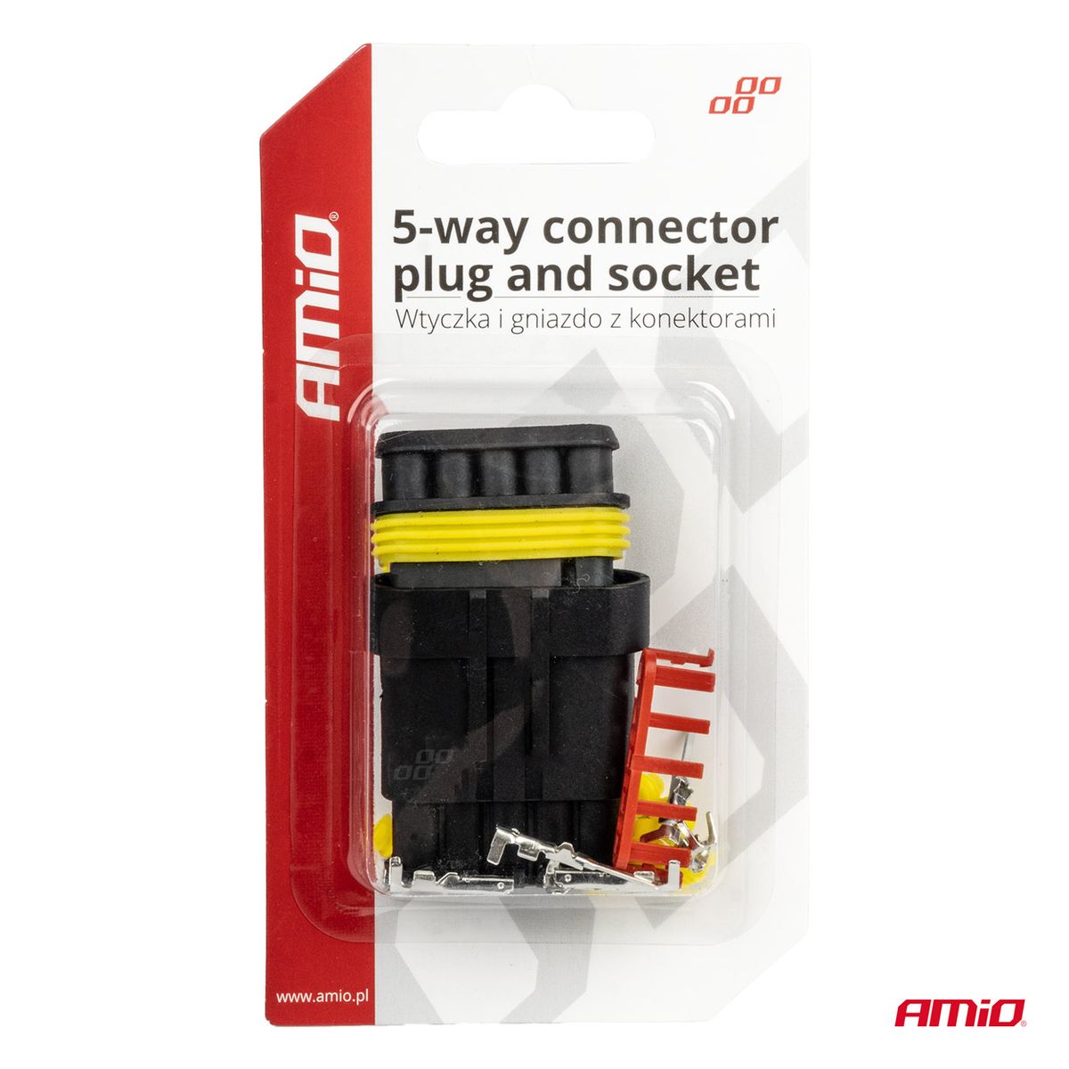 KIT BOITIER CONNECTEUR ETANCHE SUPER SEAL 5VOIES AMIO