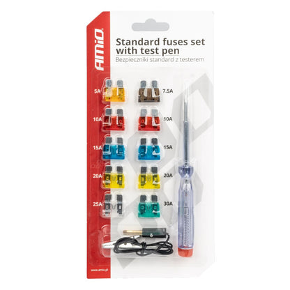 FUSIBLES STANDARDS 10PCS AVEC TESTEUR AMIO