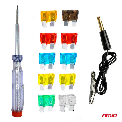 FUSIBLES STANDARDS 10PCS AVEC TESTEUR AMIO