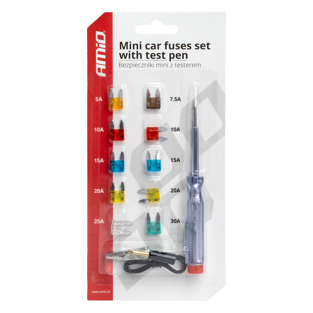FUSIBLES MINI 10PCS AVEC TESTEUR AMIO