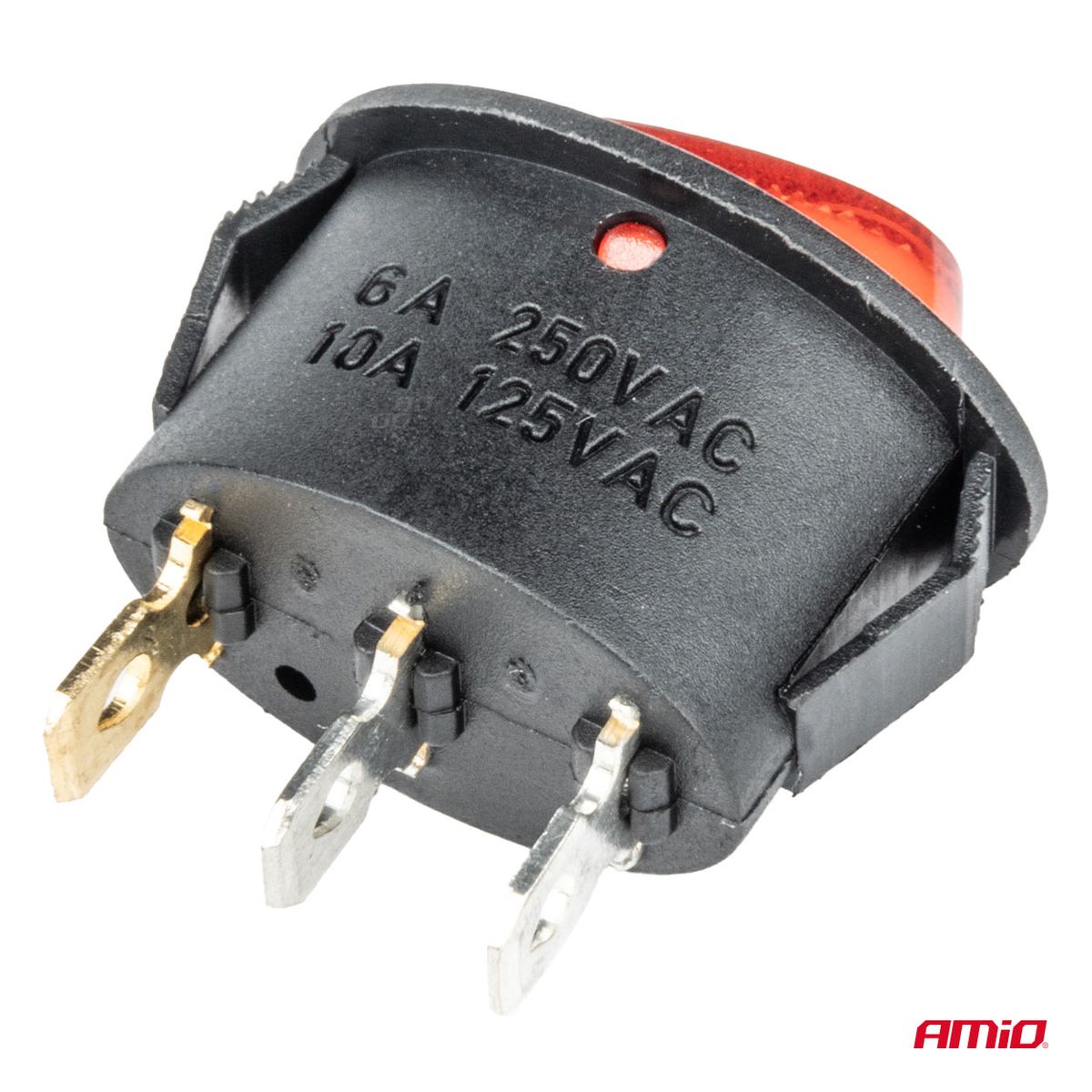 INTERRUPTEUR ELLIPTIQUE 12V/230V (AVEC LUMIERE ROUGE) AMIO