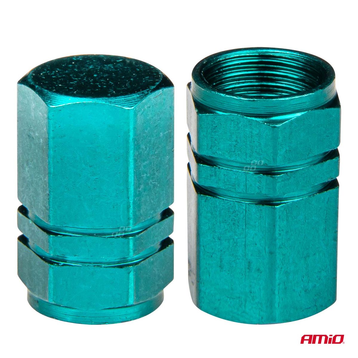 BOUCHON DE VALVE EN ALUMINIUM TURQUOISE 4 PCS AMIO