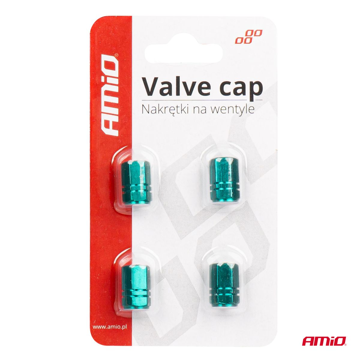 BOUCHON DE VALVE EN ALUMINIUM TURQUOISE 4 PCS AMIO