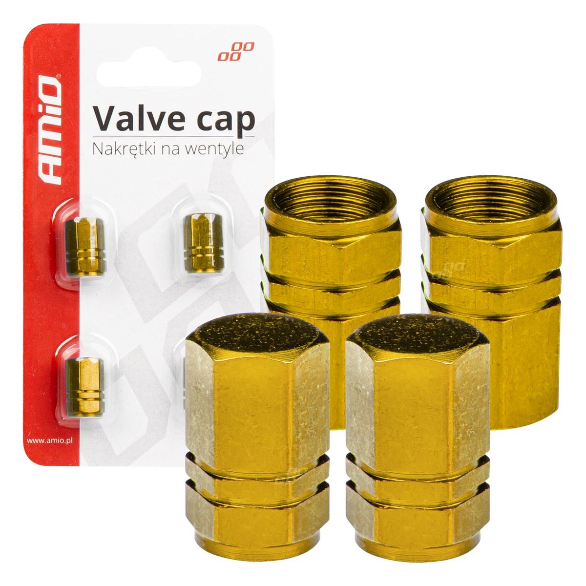 BOUCHON DE VALVE EN ALUMINIUM JAUNE 4 PCS AMIO
