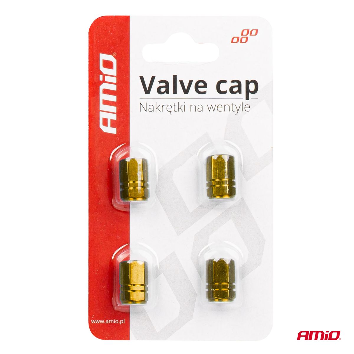 BOUCHON DE VALVE EN ALUMINIUM JAUNE 4 PCS AMIO
