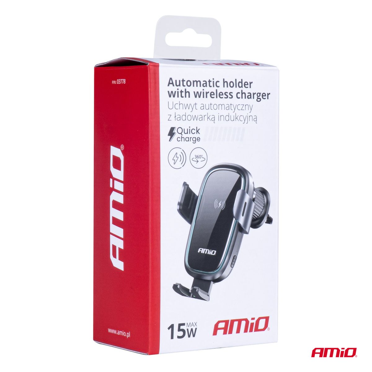 SUPPORT DE TÉLÉPHONE AVEC CHARGE À INDUCTION 15W AMIO