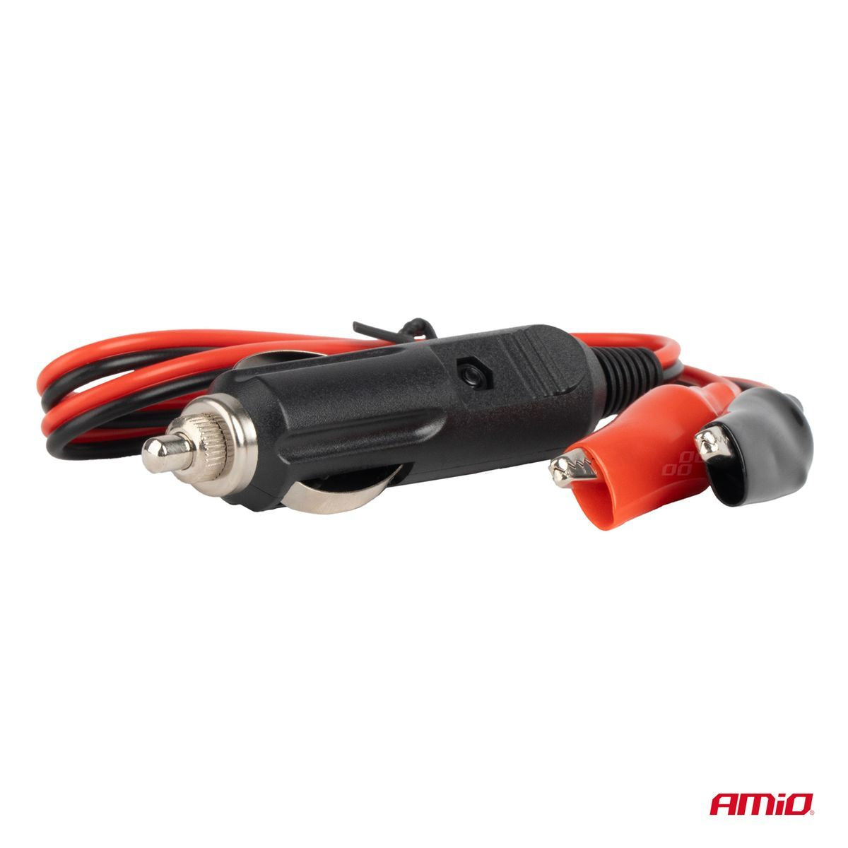 ADAPTATEUR MALE ALLUME-CIGARE AVEC PRISES CROCODILE 12/24V 60CM AMIO