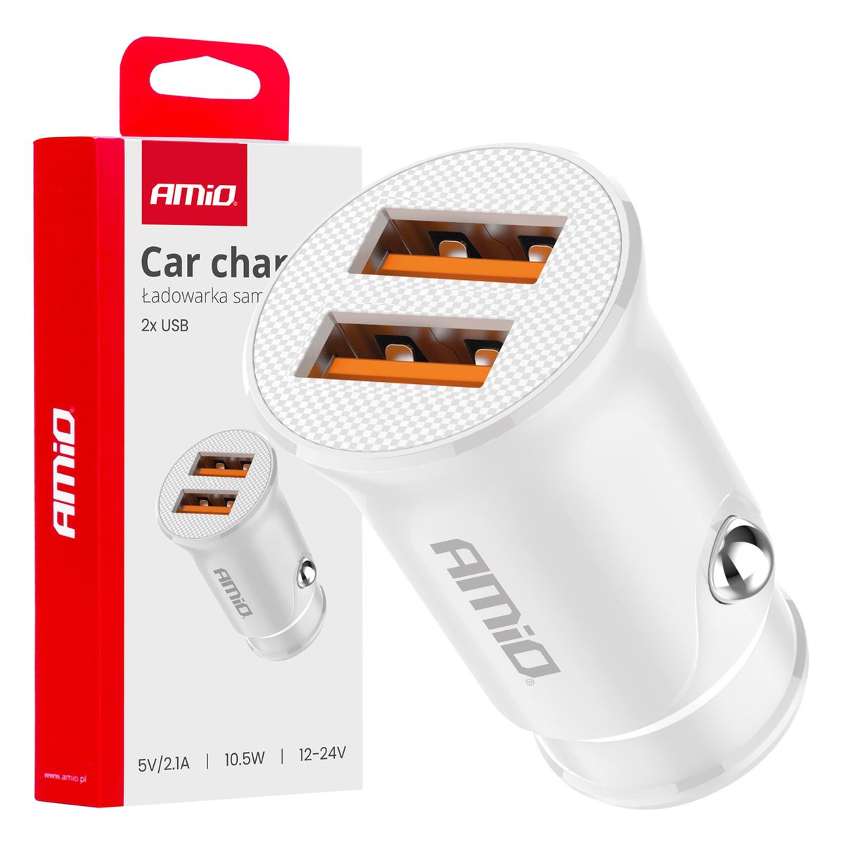 CHARGEUR ALLUME CIGARE DOUBLE USB-A 2,1A 12/24V AMIO