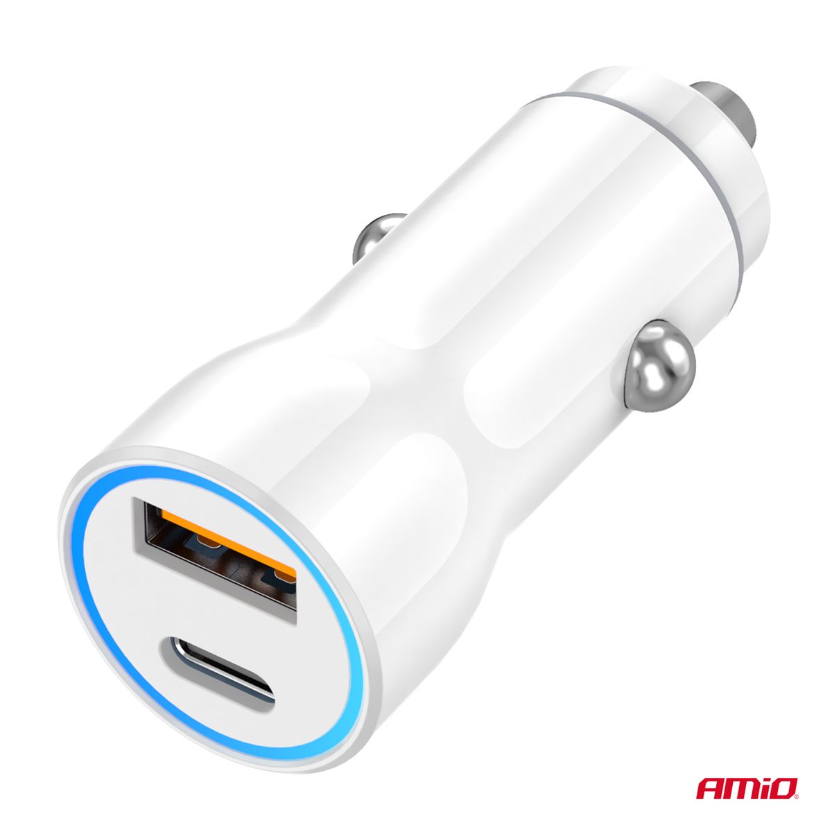CHARGEUR ALLUME CIGARE USB-A + USB-C 20W 12/24V AMIO