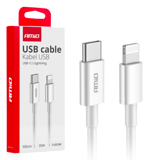 CÂBLE USB-C / LIGHTNING PD 20W 1M AMIO