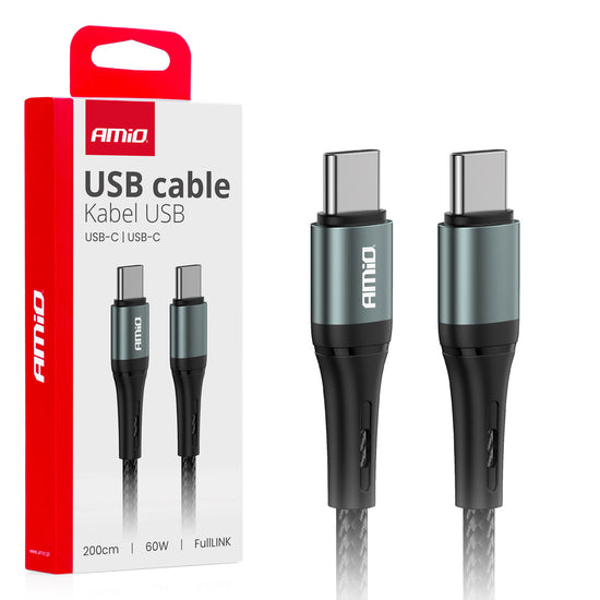 CÂBLE USB-C / USB-C TRESSÉ 60W 2M X102 AMIO