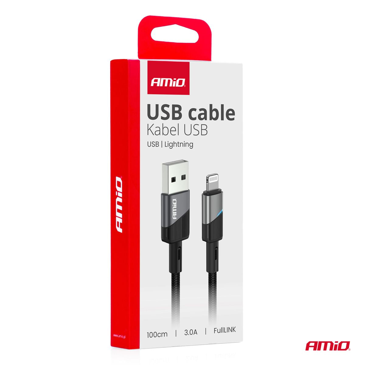 CABLE USB VERS LIGHTNING 3A 100CM AMIO