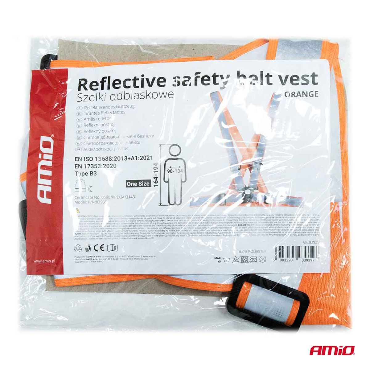 BRETELLE DE SECURITE REFLECHISSANTE ORANGE AMIO