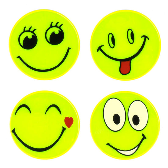 AUTOCOLLANTS FLUORESCENTS REFLECHISSANTS POUR ENFANT MOTIF SMILEY AMIO