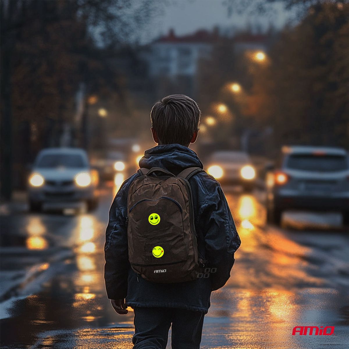 AUTOCOLLANTS FLUORESCENTS REFLECHISSANTS POUR ENFANT MOTIF SMILEY AMIO