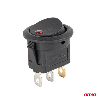 INTERRUPTEUR ROND AVEC LUMIERE ROUGE 12/24V MAX 20A ON/OFF
