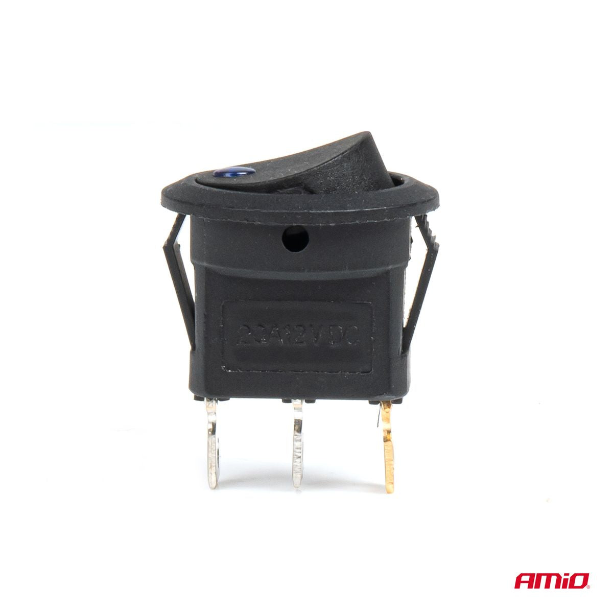 INTERRUPTEUR ROND AVEC LUMIERE BLEUE 12V 20A AMIO