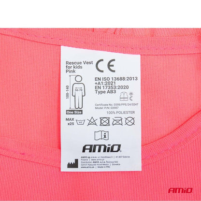GILET DE SÉCURITÉ POUR ENFANT ROSE AMIO