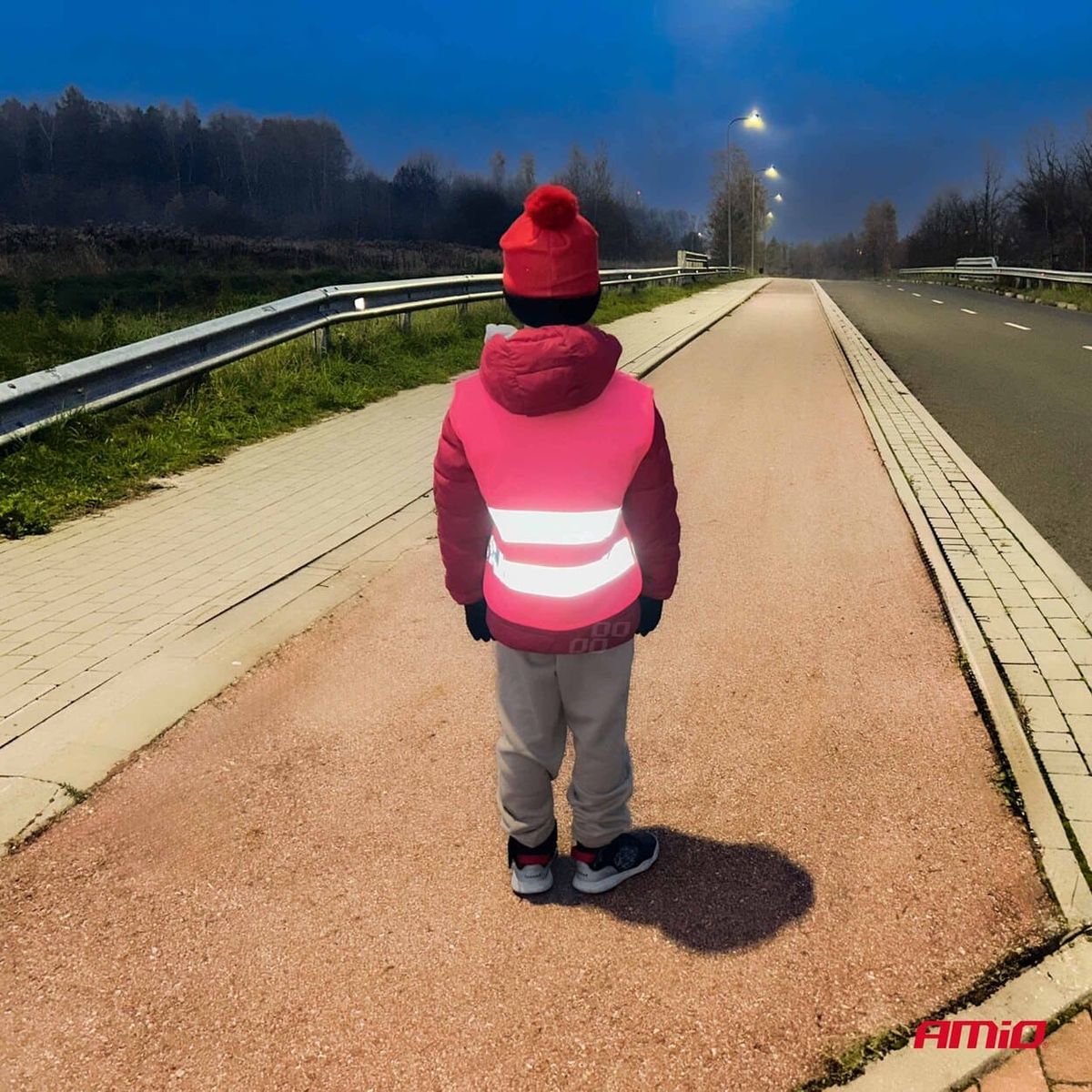GILET DE SÉCURITÉ POUR ENFANT ROSE AMIO