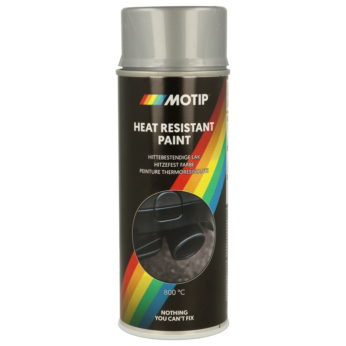 PEINTURE HAUTE TEMPERATURE 800°C ARGENT AEROSOL 400ML MOTIP