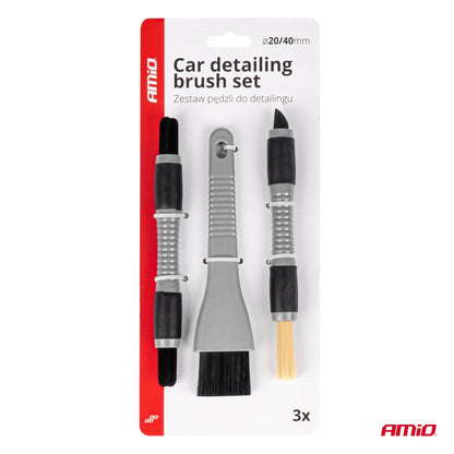 JEU DE 3 BROSSES POUR INTÉRIEUR VOITURE AMIO
