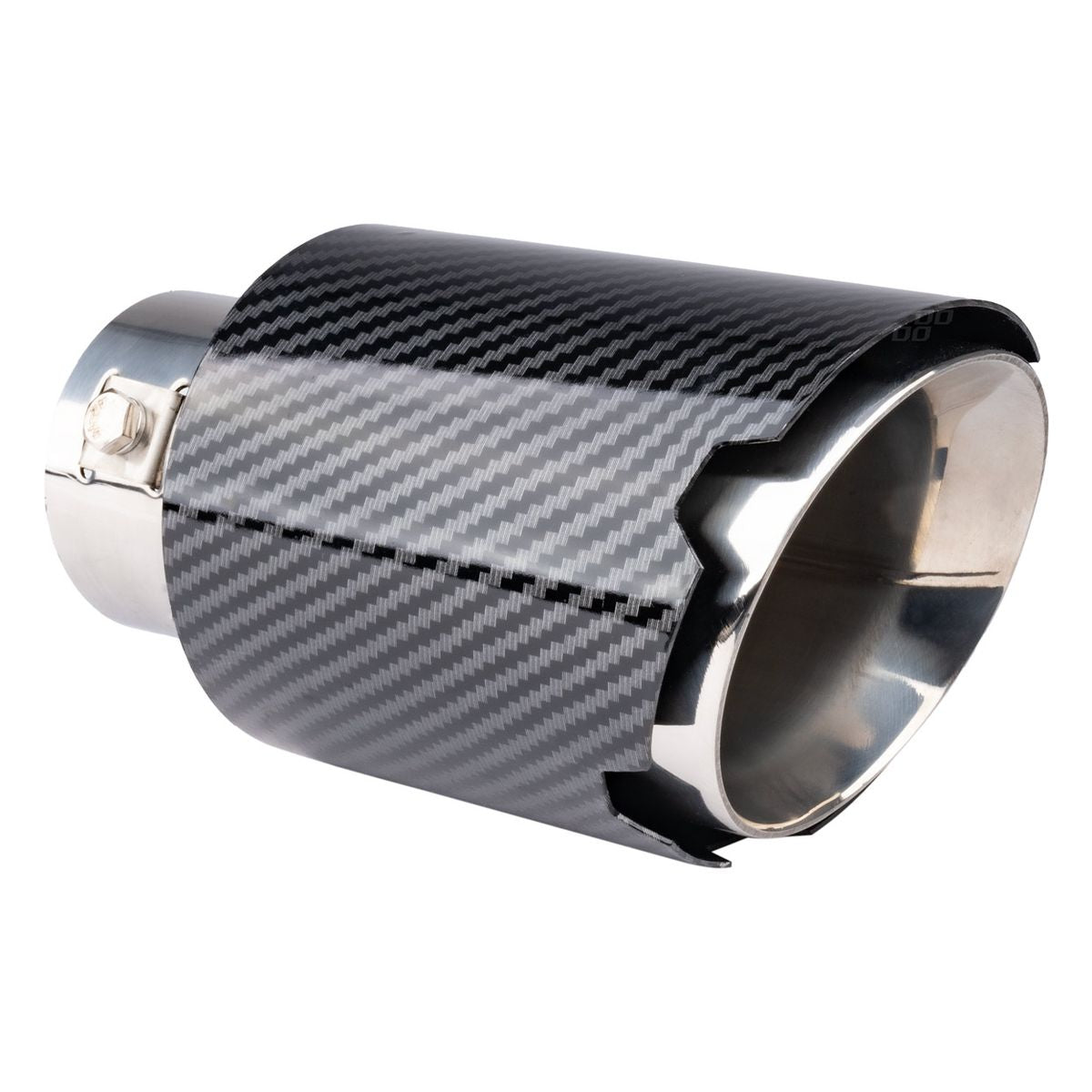 EMBOUT D'ECHAPPEMENT LOOK CARBONE EN ACIER INOXYDABLE AMIO