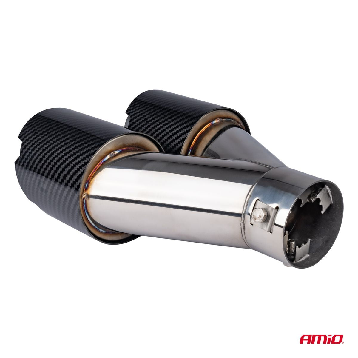 EMBOUT D'ÉCHAPPEMENT ACIER INOXYDABLE CARBONE  DOUBLE AMIO