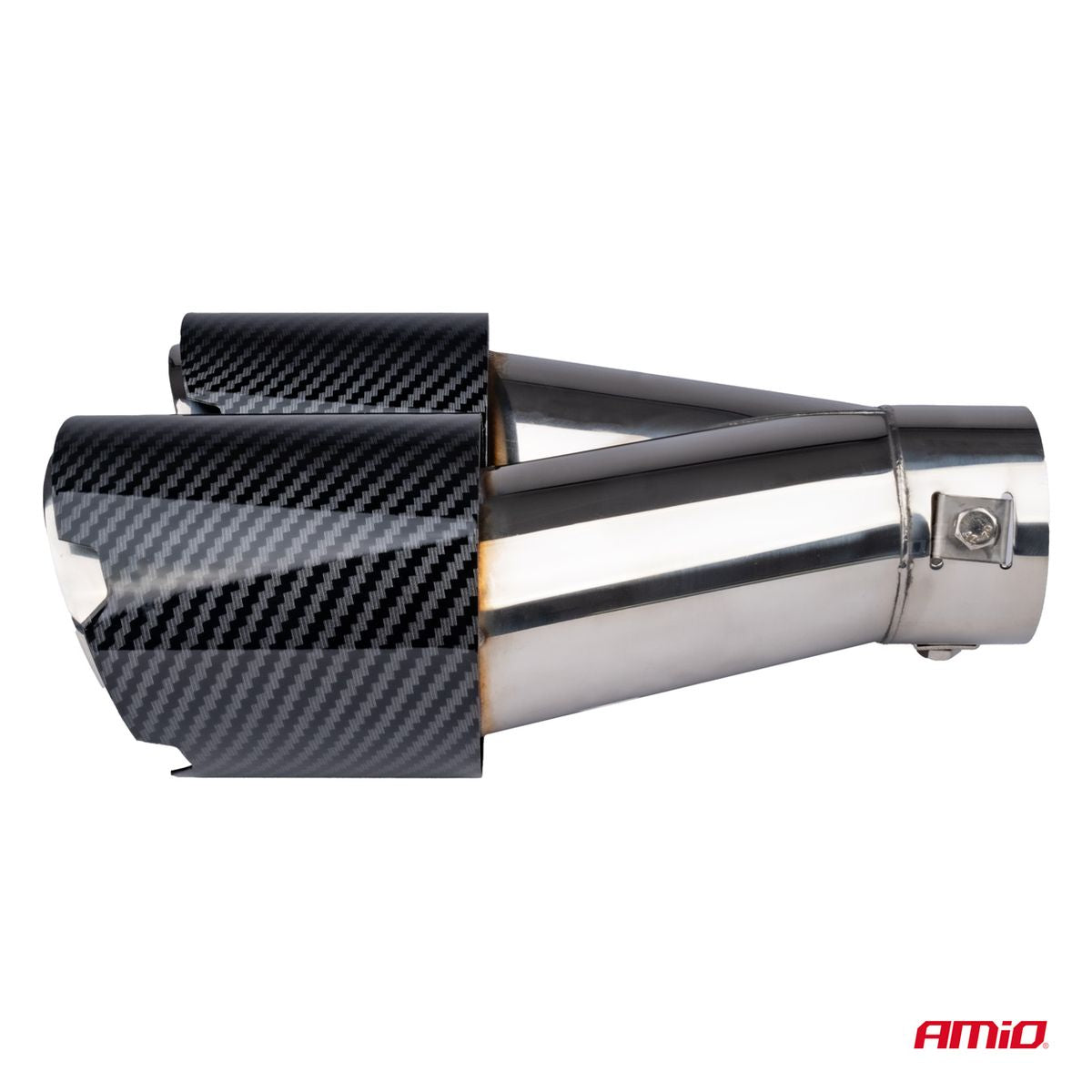 EMBOUT D'ÉCHAPPEMENT ACIER INOXYDABLE CARBONE  DOUBLE AMIO