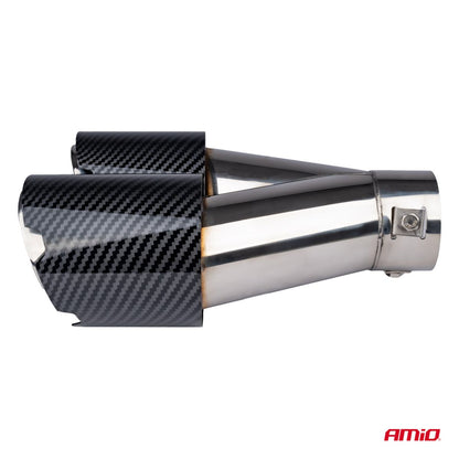 EMBOUT D'ÉCHAPPEMENT ACIER INOXYDABLE CARBONE  DOUBLE AMIO