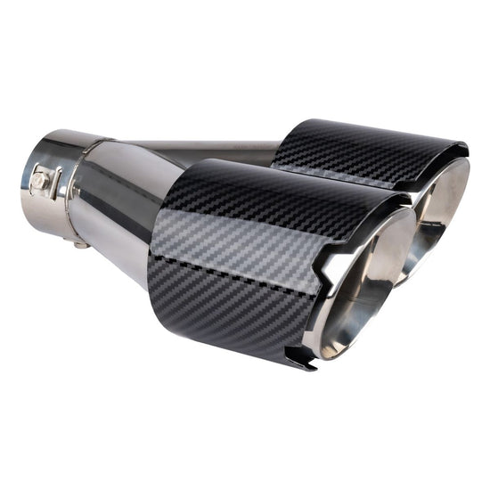 EMBOUT D'ÉCHAPPEMENT ACIER INOXYDABLE CARBONE  DOUBLE AMIO