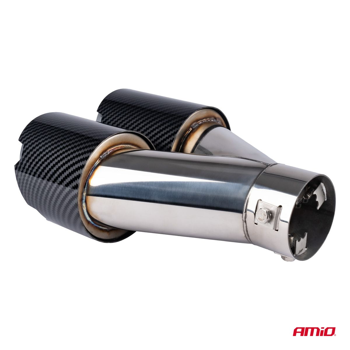 EMBOUT D'ÉCHAPPEMENT ACIER INOXYDABLE CARBONE  DOUBLE AMIO
