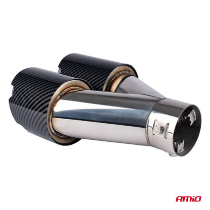 EMBOUT D'ÉCHAPPEMENT ACIER INOXYDABLE CARBONE  DOUBLE AMIO