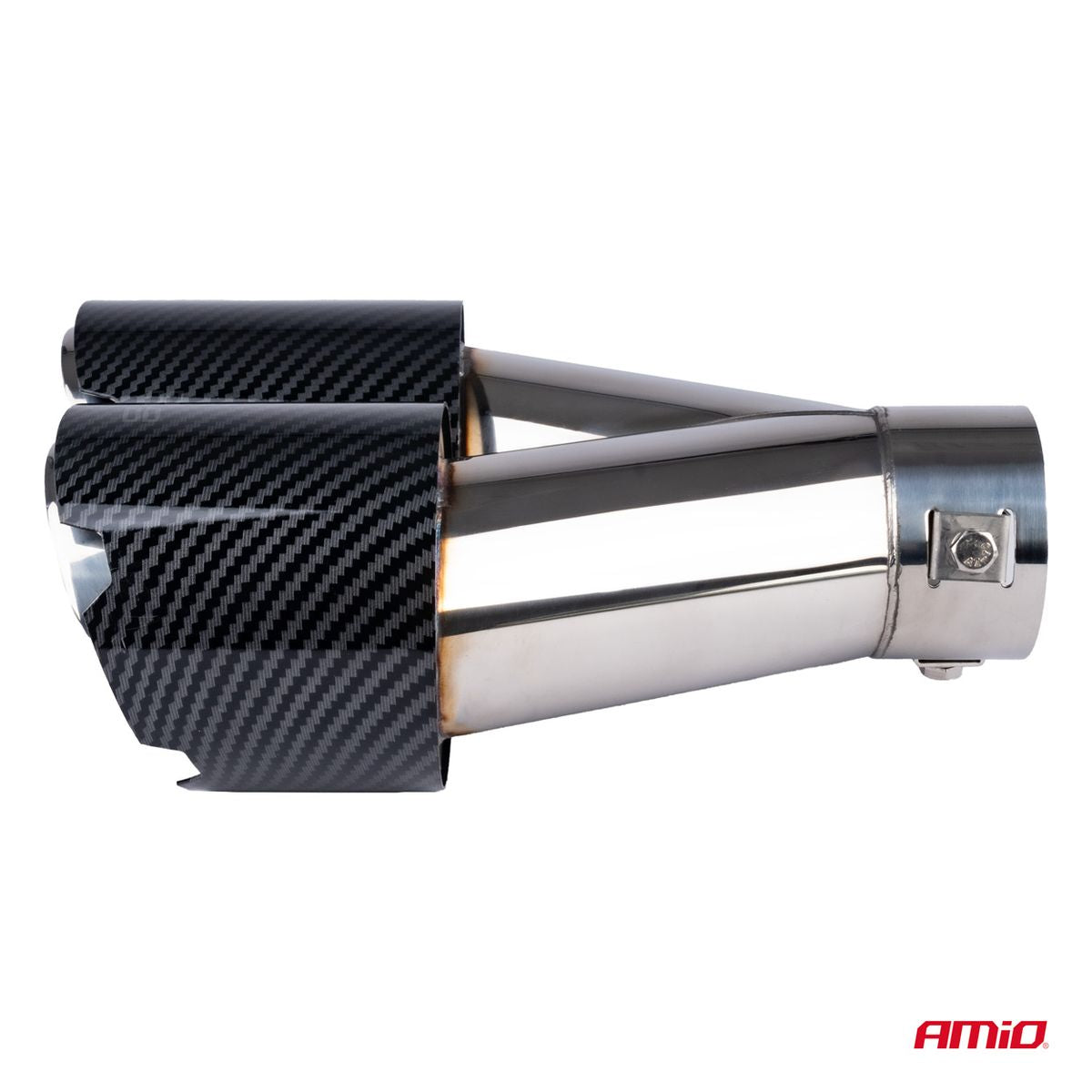 EMBOUT D'ÉCHAPPEMENT ACIER INOXYDABLE CARBONE  DOUBLE AMIO