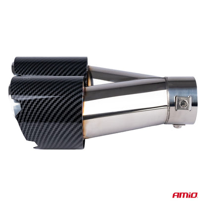 EMBOUT D'ÉCHAPPEMENT ACIER INOXYDABLE CARBONE  DOUBLE AMIO