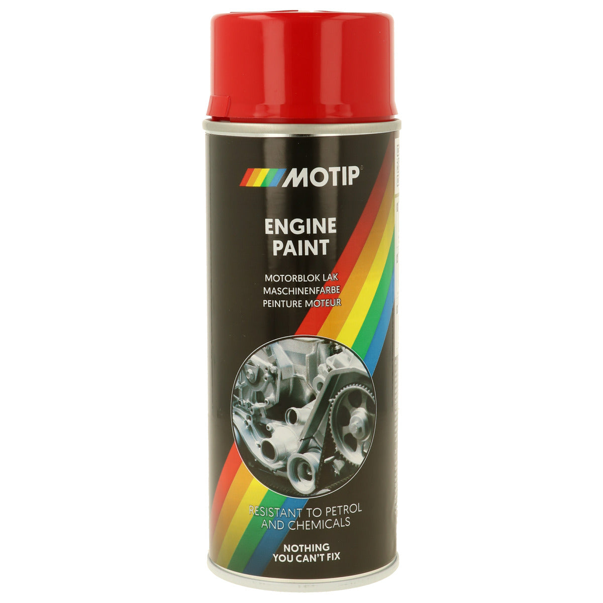 PEINTURE MOTEUR HAUTE TEMPERATURE ROUGE BRILLANTE 150°C AEROSOL 400ML MOTIP